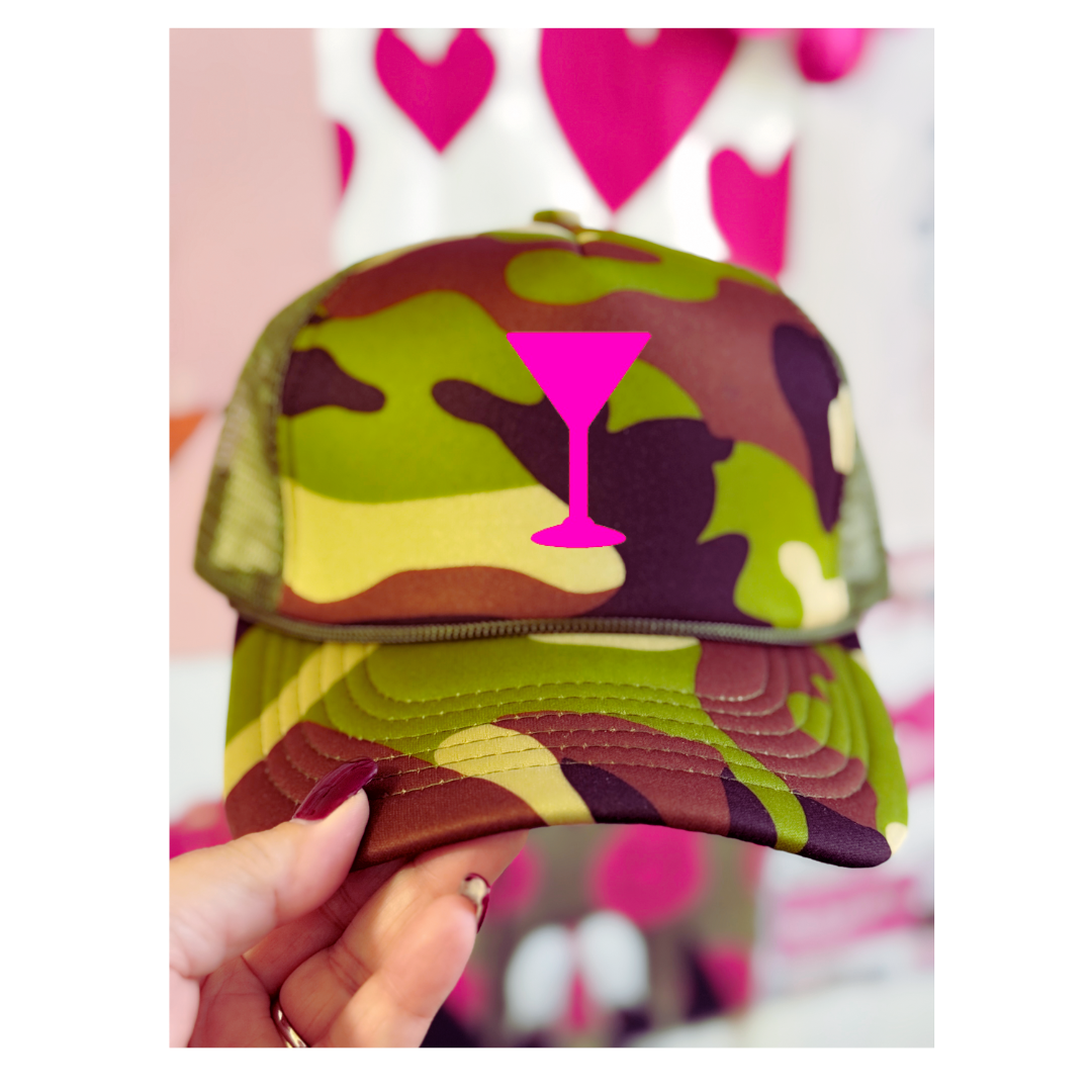 Camo Cocktails Glow Up Trucker Hat