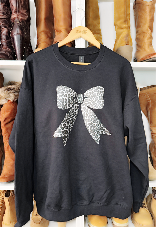 Leopard Bow Sweatshirt