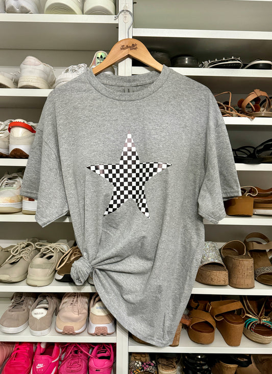 Checkerboard Star Tee