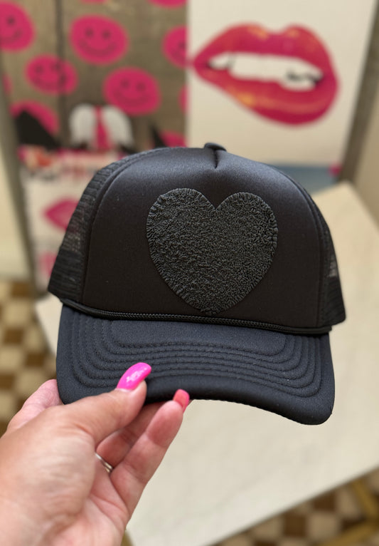 Jet Black Heart Hat